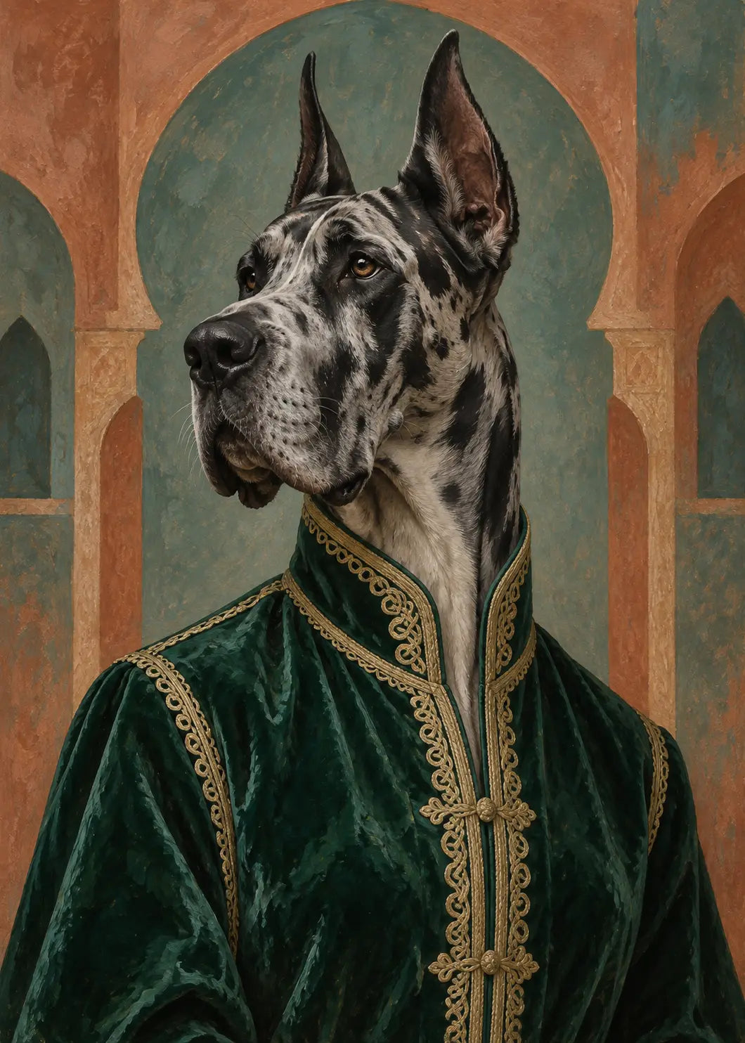 GL00000061 Deutsche Dogge Smaragd – ungerahmtes Kunstmotiv
