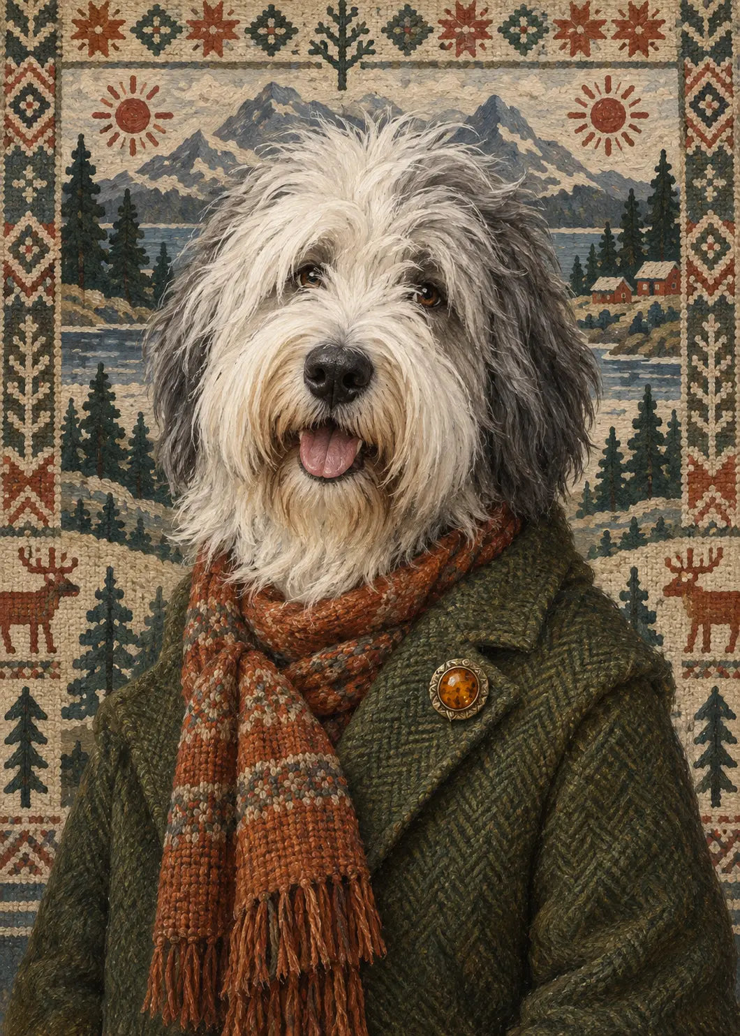 GL00000070 Bobtail Nordic Tapestry – ungerahmtes Kunstmotiv