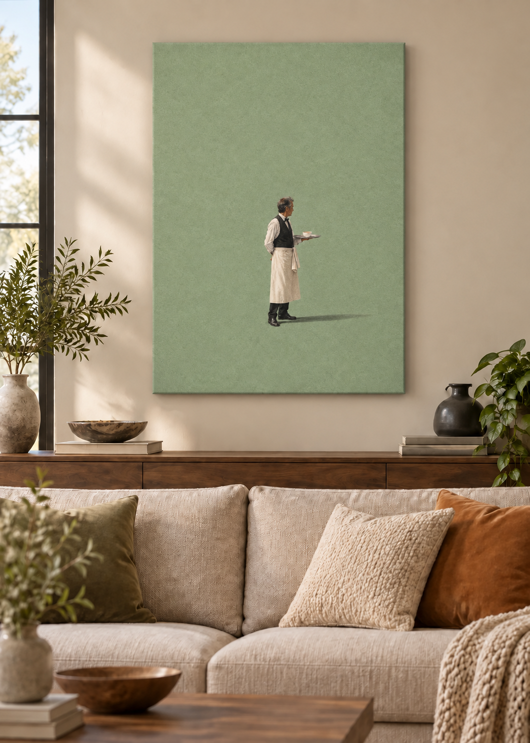 GL00100021 Café au lait – Wohnzimmer-Mockup, Slim-Leinwand, Frankreich-Kunst