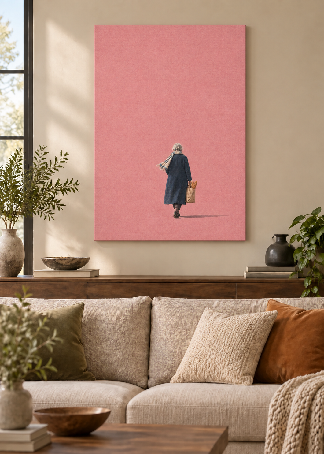 GL00100022 Das Baguette – Wohnzimmer-Mockup, Slim-Leinwand, Frankreich-Kunst