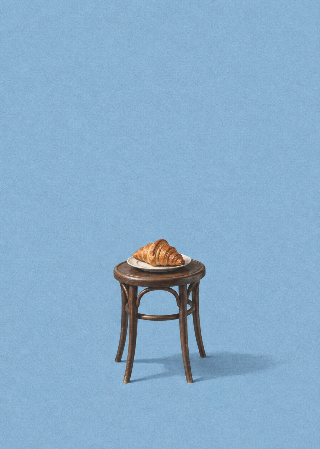 GL00100023 Croissant am Morgen – minimalistischer Frankreich-Kunstdruck, Hauptmotiv ohne Rahmen