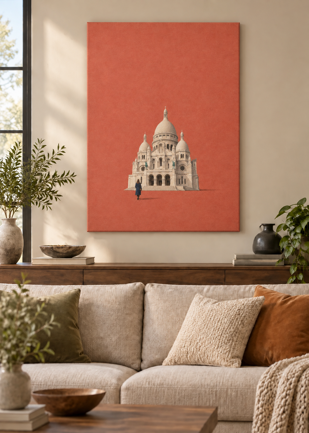 GL00100027 Montmartre – Wohnzimmer-Mockup, Slim-Leinwand, Frankreich-Kunst