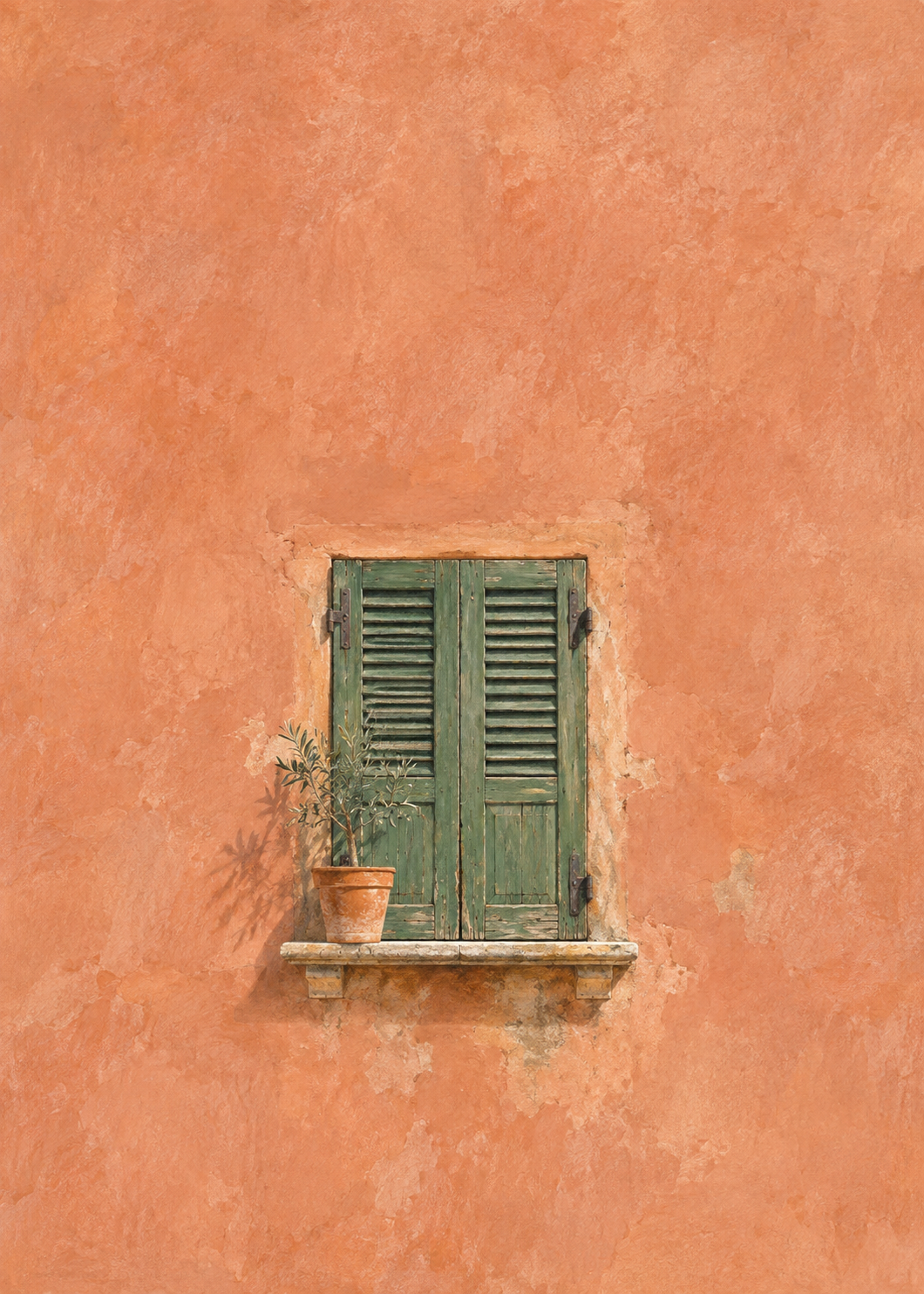 GL00100039 Siesta am Fenster – Italien-Kunstdruck, Hauptmotiv ohne Rahmen