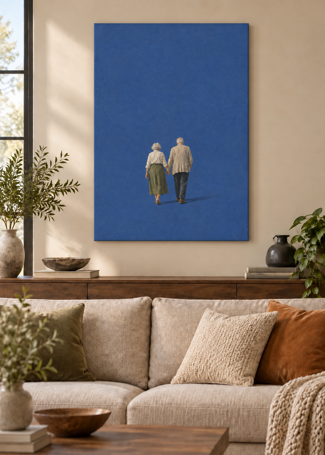 GL00100040 Die Passeggiata – Wohnzimmer-Mockup, Rahmenlose Slim-Leinwand