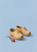 GL00100049 Holzschuhe vor der Tür – Holland-Kunstdruck, Hauptmotiv ohne Rahmen