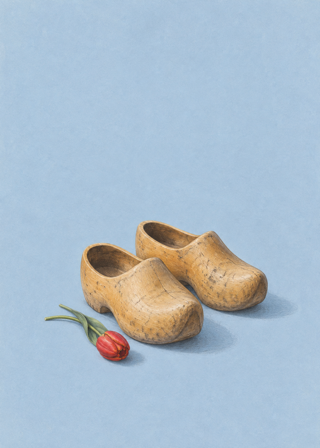 GL00100049 Holzschuhe vor der Tür – Holland-Kunstdruck, Hauptmotiv ohne Rahmen