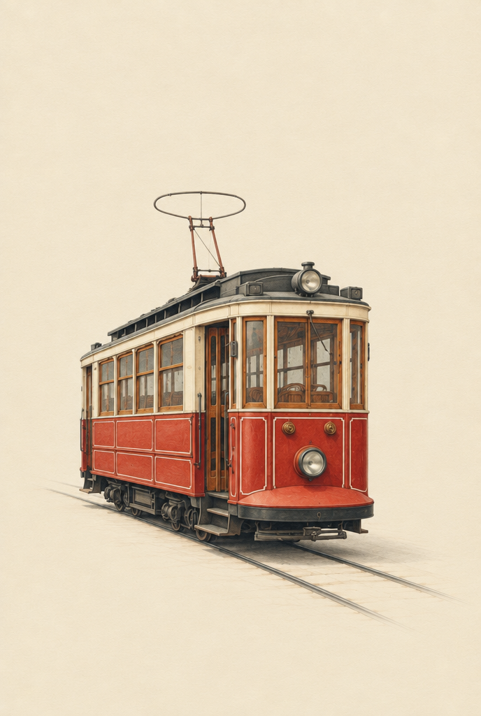 GL00100063 Die rote Tram – Türkei-Kunstdruck, Hauptmotiv ohne Rahmen