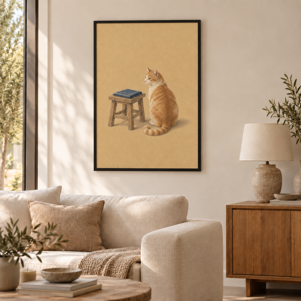 GL00100065 Die Katze von Istanbul – Wohnzimmer: Poster im schwarzen Holzrahmen