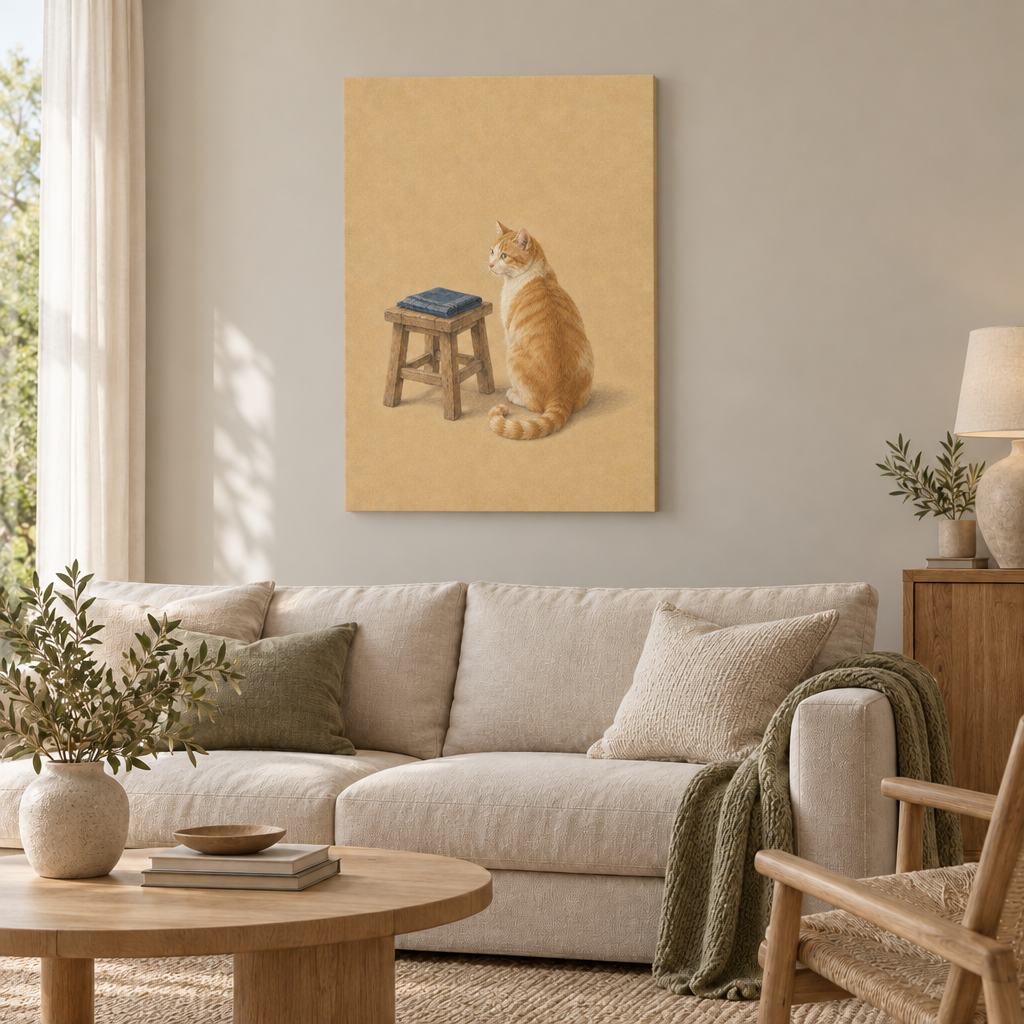 GL00100065 Die Katze von Istanbul – Wohnzimmer: rahmenlose Slim-Leinwand