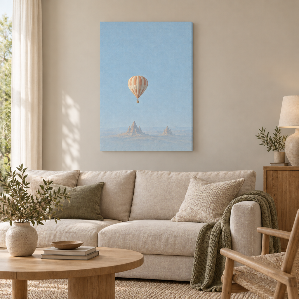 GL00100066 Wind über Kappadokien – Wohnzimmer: rahmenlose Slim-Leinwand