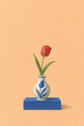 GL00100067 Die blaue Vase – Türkei-Kunstdruck, Hauptmotiv ohne Rahmen