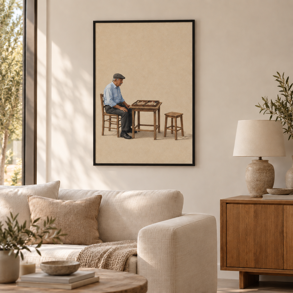 GL00100068 Tavla am Nachmittag – Wohnzimmer: Poster im schwarzen Holzrahmen