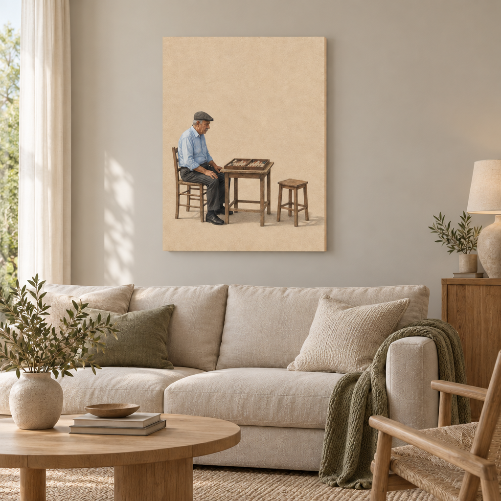 GL00100068 Tavla am Nachmittag – Wohnzimmer: rahmenlose Slim-Leinwand