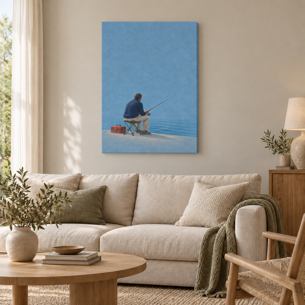 GL00100069 Angler am Bosporus – Wohnzimmer: rahmenlose Slim-Leinwand