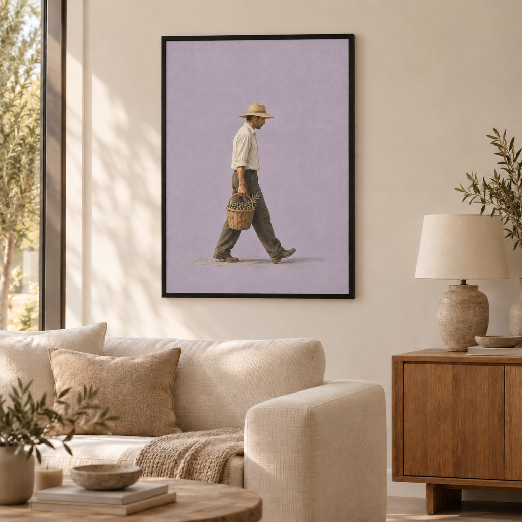 GL00100070 Oliven der Ägäis – Wohnzimmer: Poster im schwarzen Holzrahmen