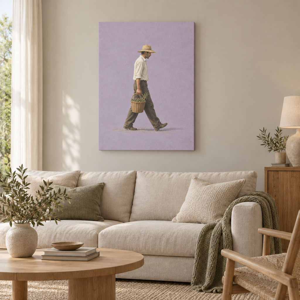 GL00100070 Oliven der Ägäis – Wohnzimmer: rahmenlose Slim-Leinwand