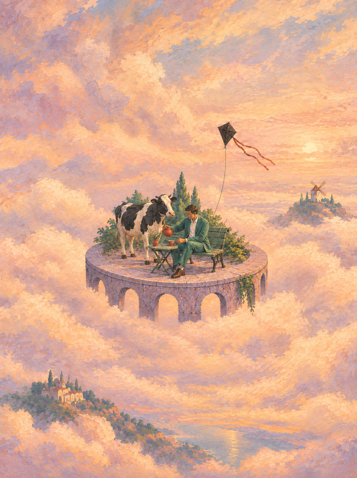 Sonntag auf dem Saturnring – Kunstmotiv ohne Rahmen.