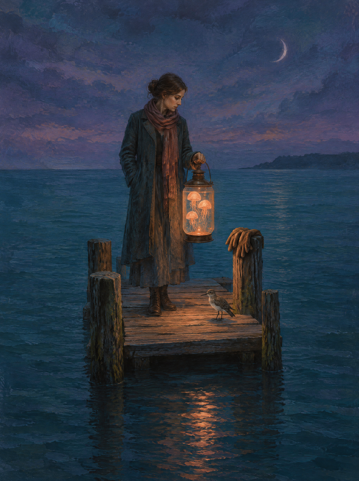 Die Laterne der Quallen – Kunstmotiv ohne Rahmen.
