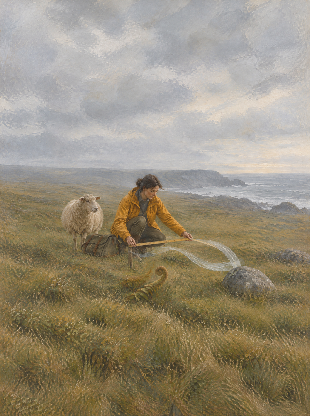 Die Vermesserin des Windes – Kunstmotiv ohne Rahmen.