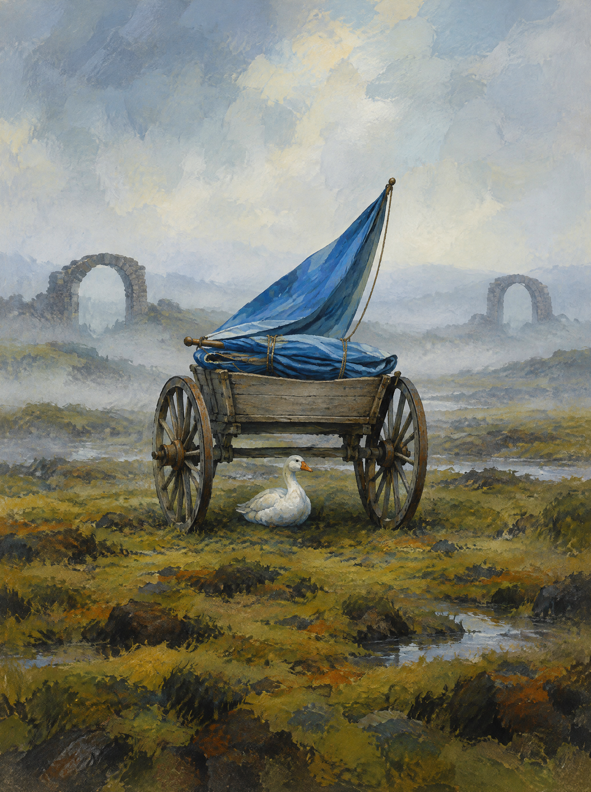 Die Kutsche der Stille – Kunstmotiv ohne Rahmen.