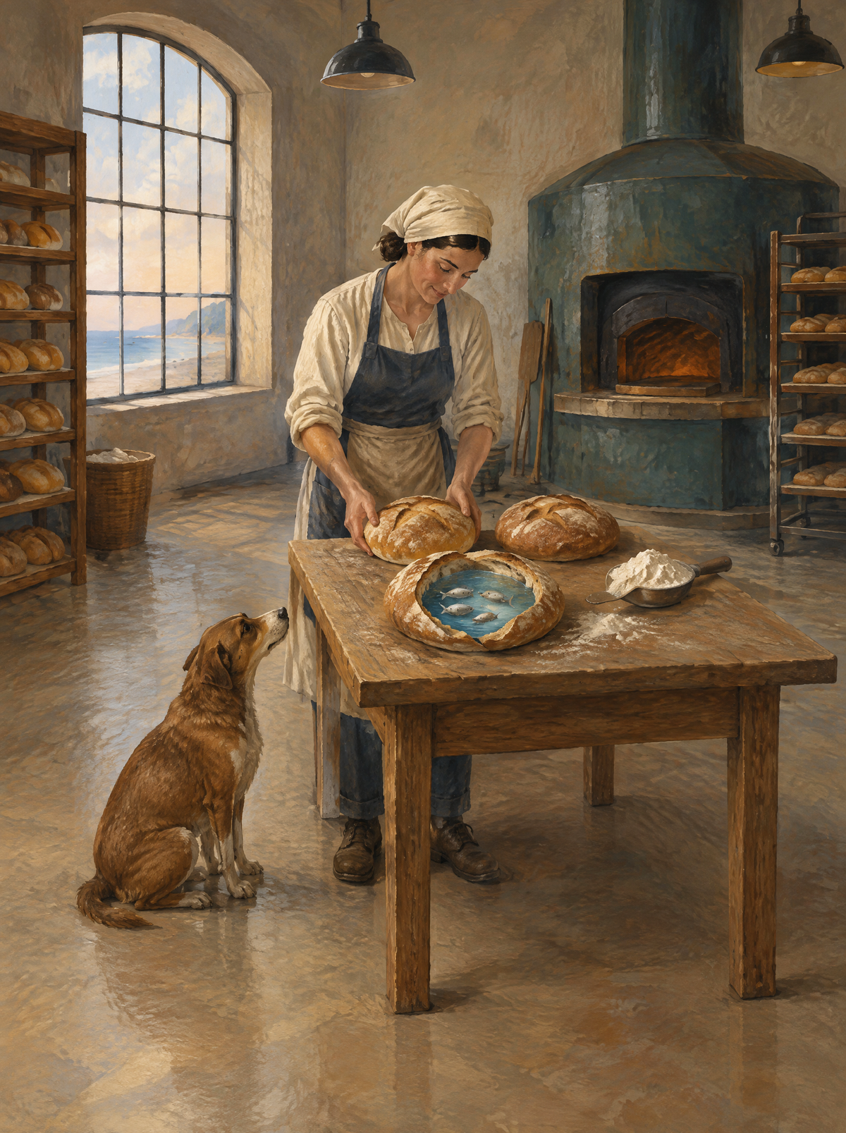 Der Bäcker der Gezeiten – Kunstmotiv ohne Rahmen.