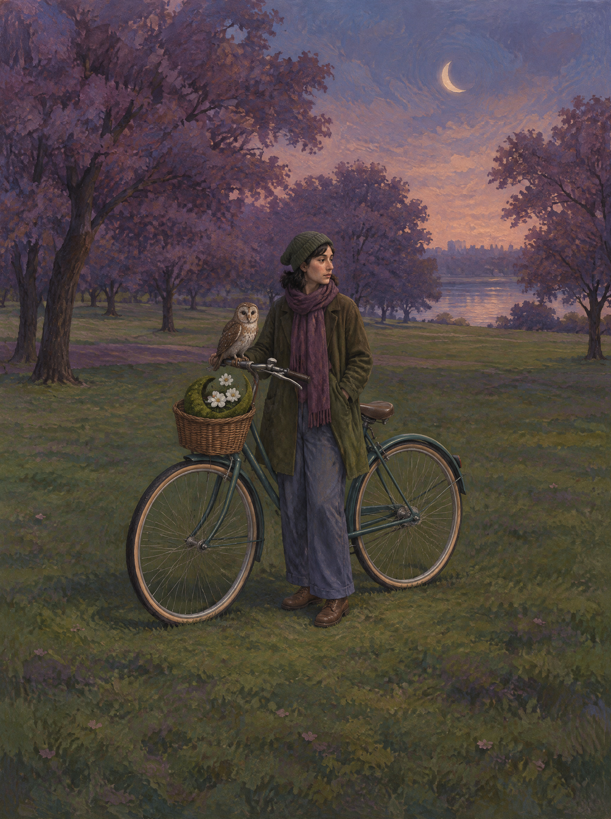 Das Fahrrad des Mondgärtners – Kunstmotiv ohne Rahmen.