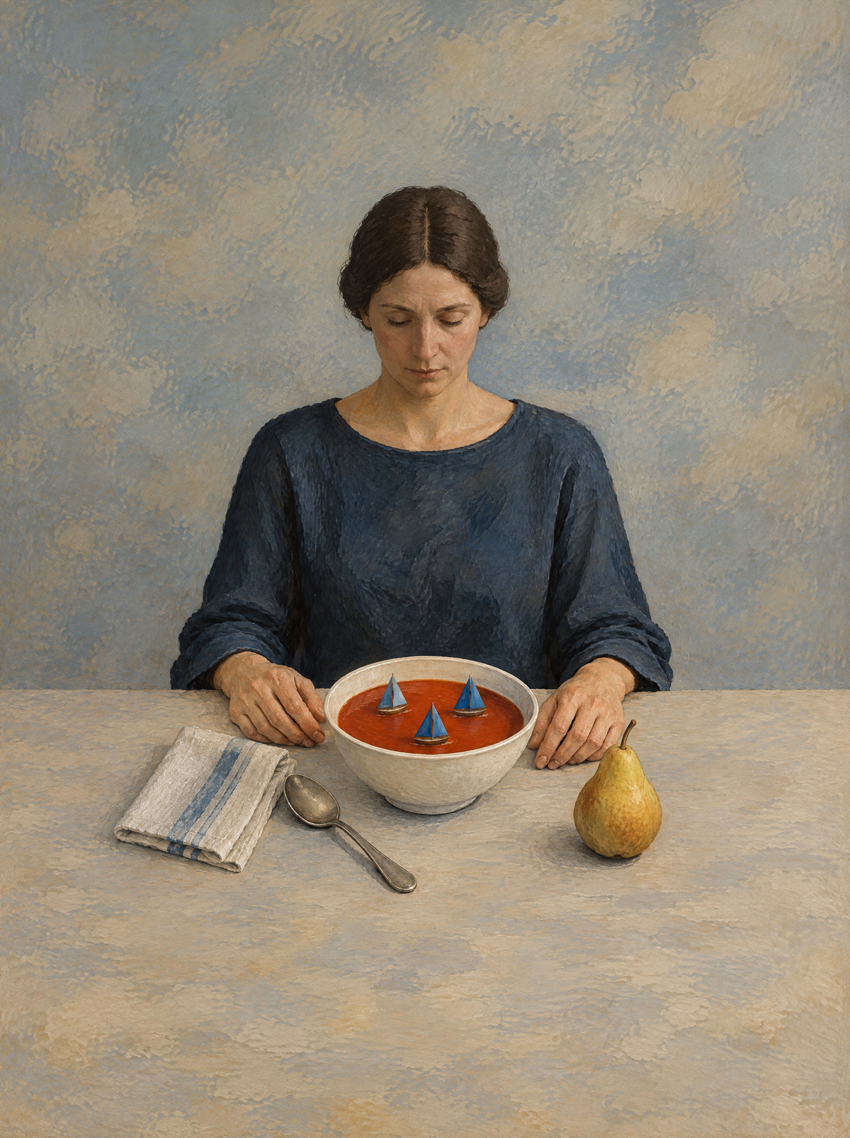 Die Suppe der Segelboote – Kunstmotiv ohne Rahmen.