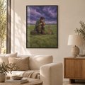 Der Botaniker des Donners – Poster im schwarzen Holzrahmen im Wohnzimmer, ohne Weißrand.