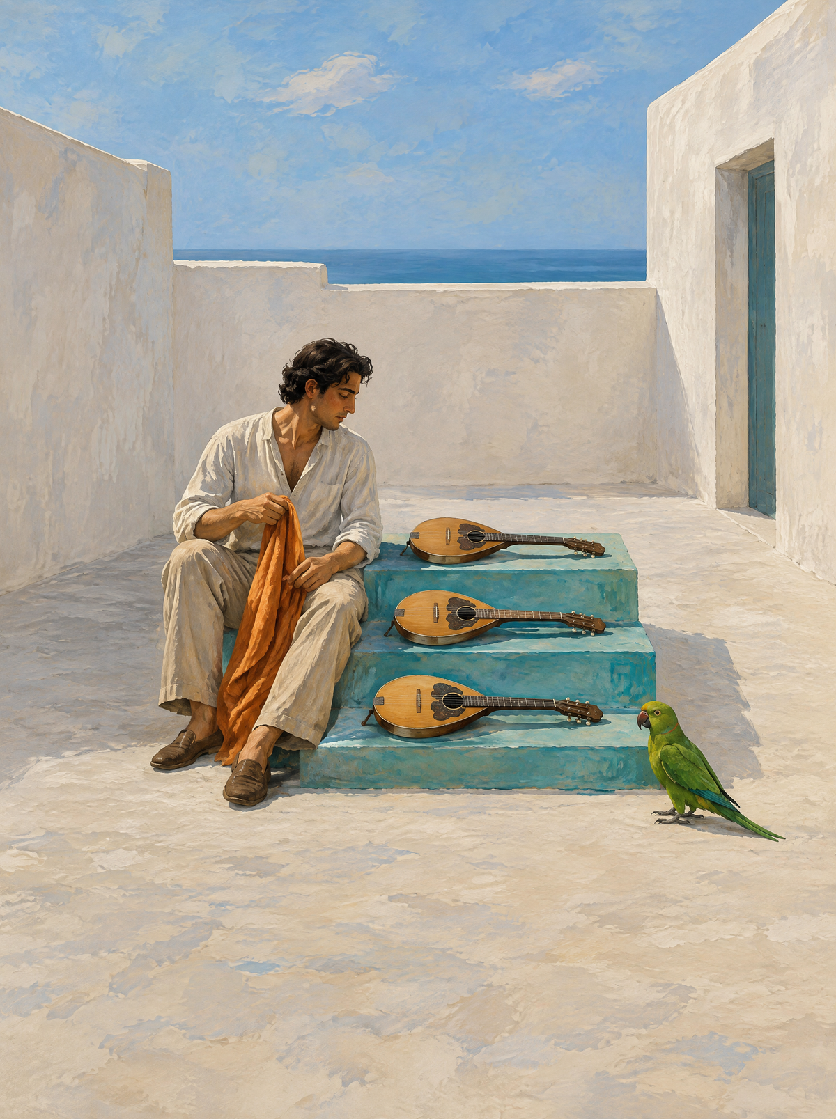 Die Treppe der Mandolinen – Kunstmotiv ohne Rahmen.