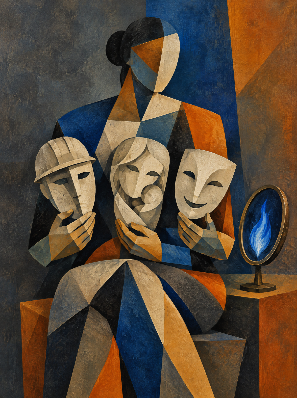Das Gesicht hinter dem Gesicht – Kunstmotiv ohne Rahmen.