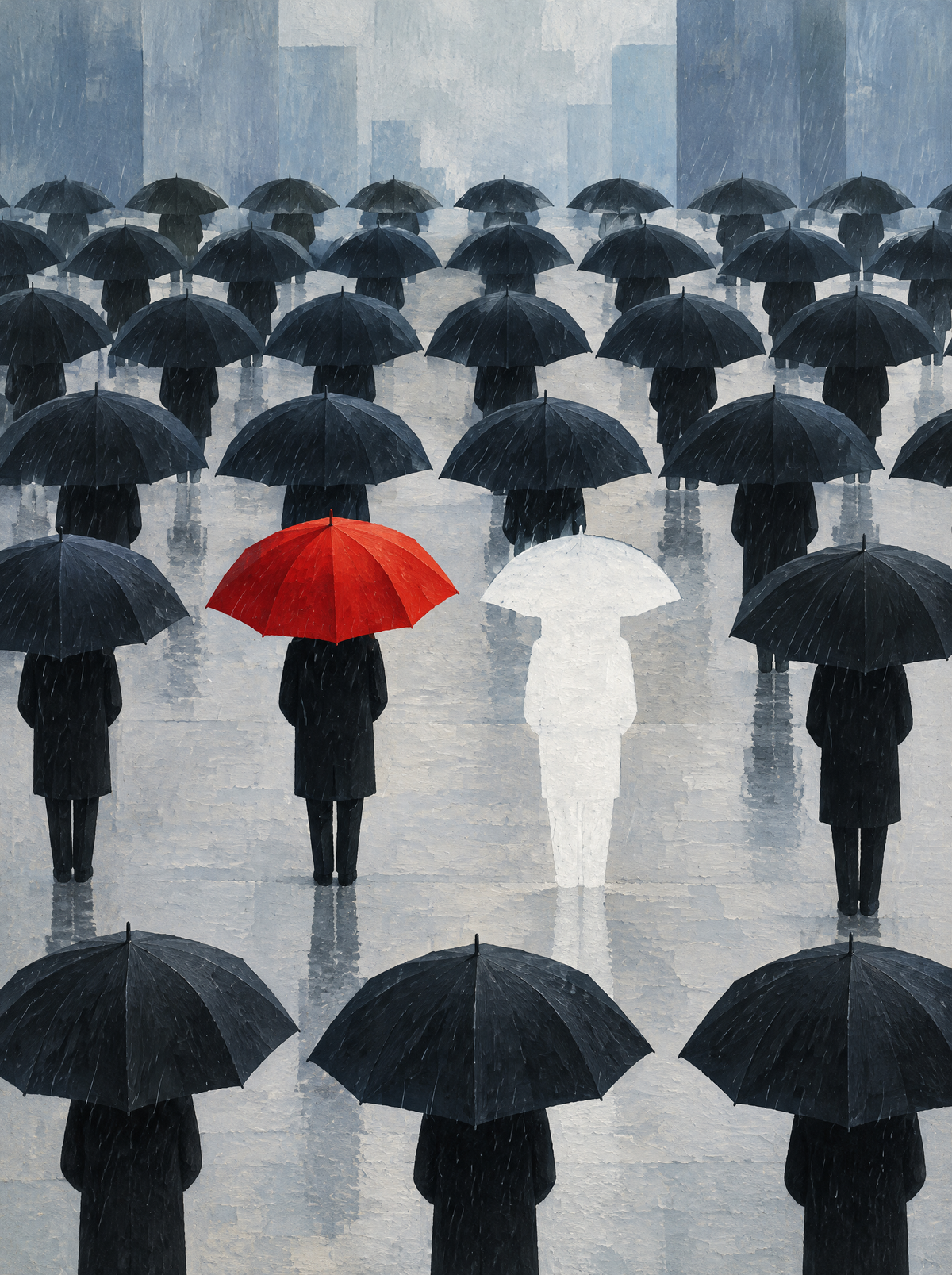 Die rote Lücke – Kunstmotiv ohne Rahmen.