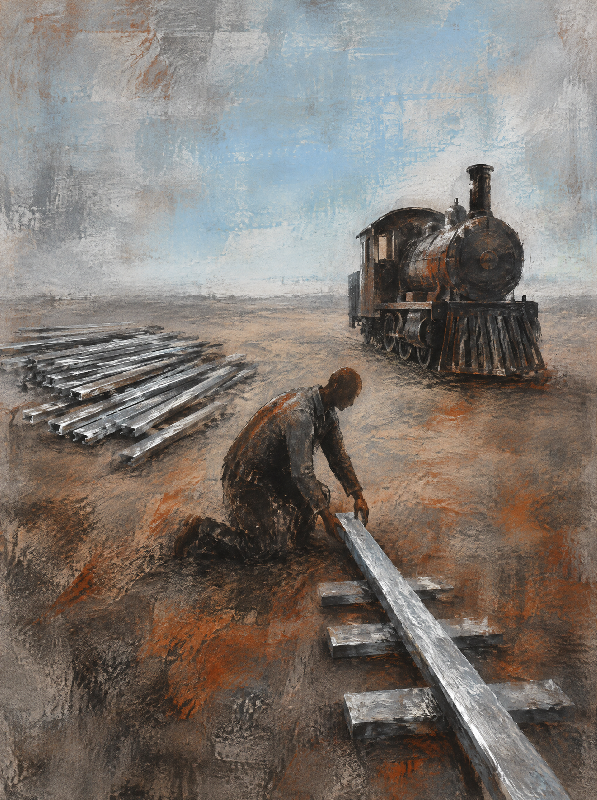 Die Bahn ohne Schienen – Kunstmotiv ohne Rahmen.