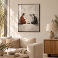 Die Schale der Stille – Poster im schwarzen Holzrahmen im Wohnzimmer, ohne Weißrand.