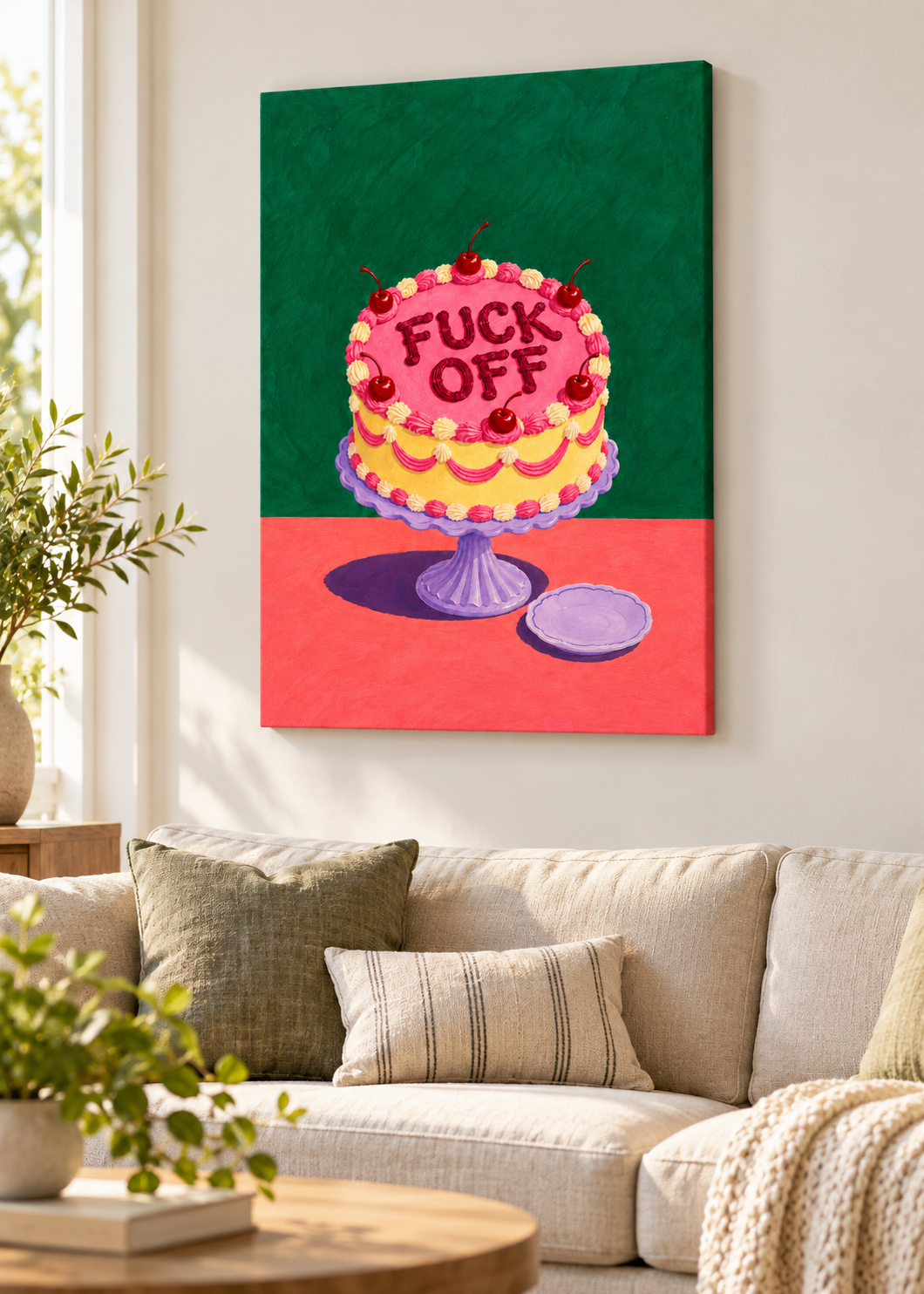 Fuck Off – Leinwand Slim ohne Rahmen