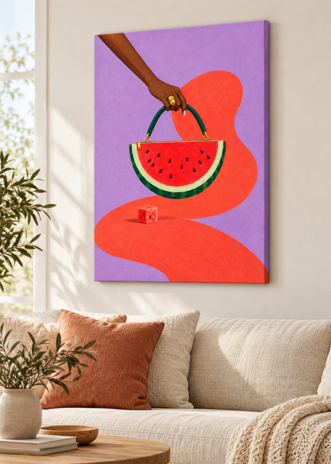 Watermelon Bag – Leinwand Slim ohne Rahmen
