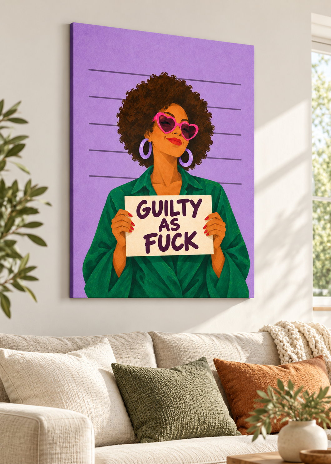 Guilty as Fuck – rahmenlose Slim-Leinwand