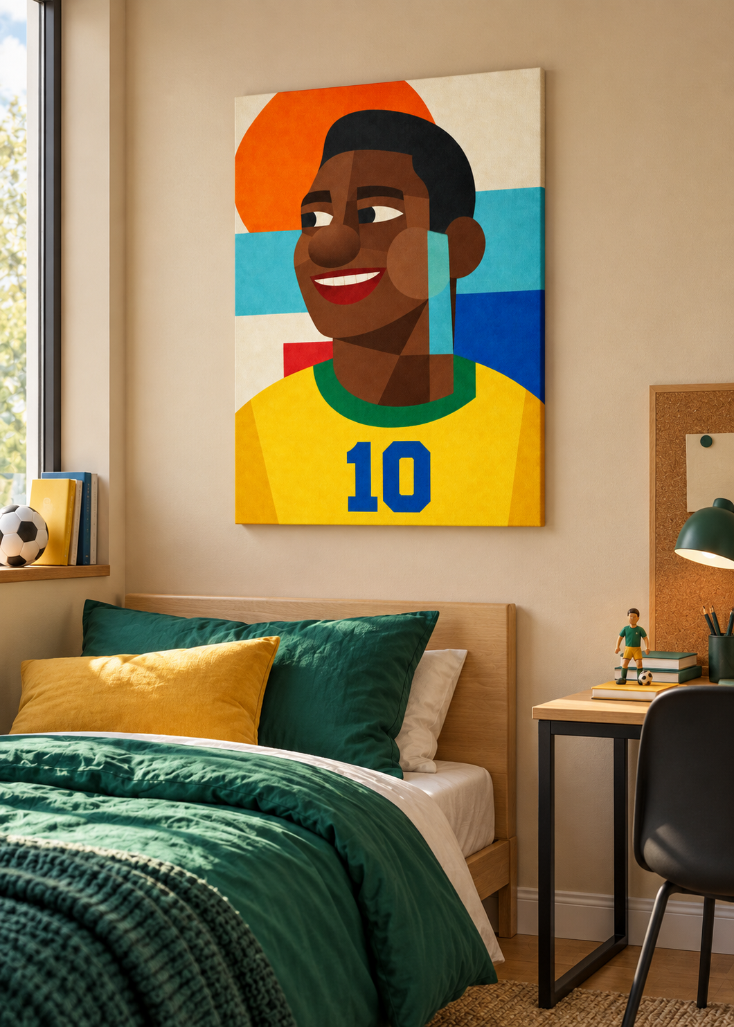 Pelé: Leinwand ohne Rahmen im Kinder- oder Jugendzimmer