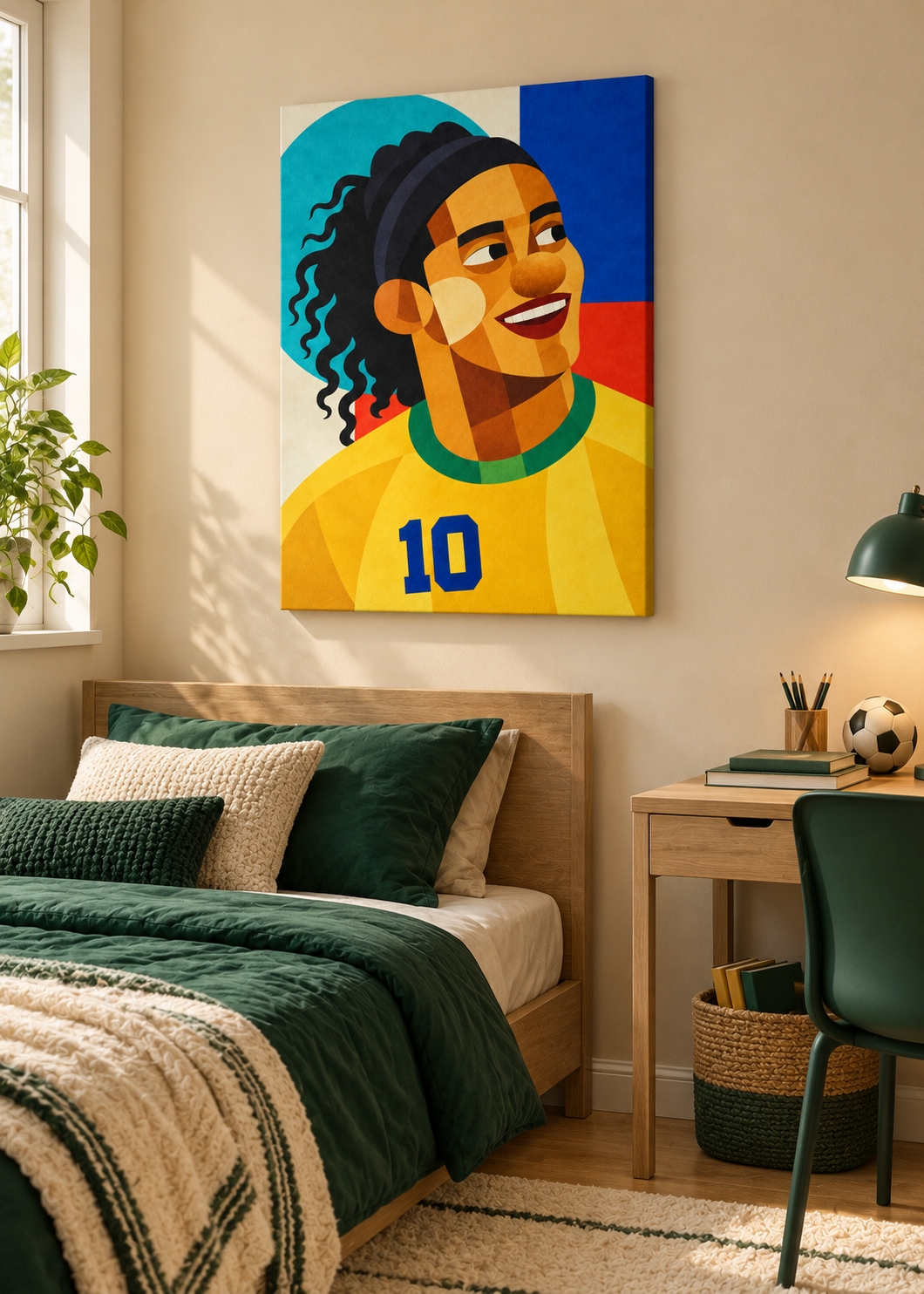 Ronaldinho: Leinwand ohne Rahmen im Kinder- oder Jugendzimmer