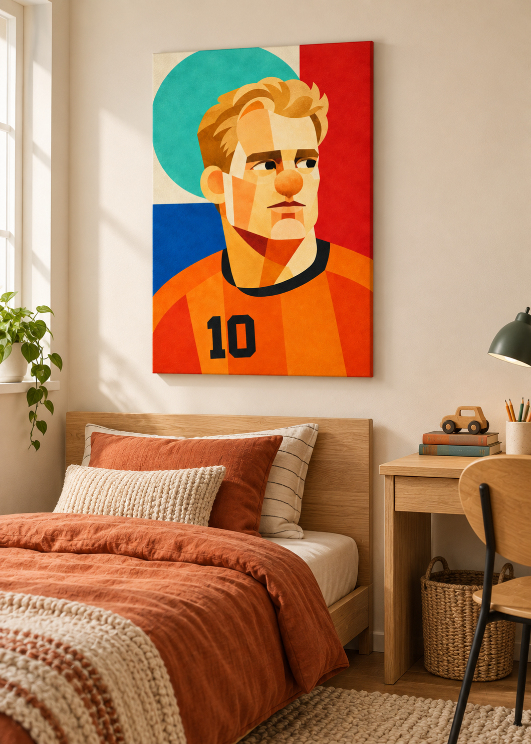 Dennis Bergkamp: Leinwand ohne Rahmen im Kinder- oder Jugendzimmer