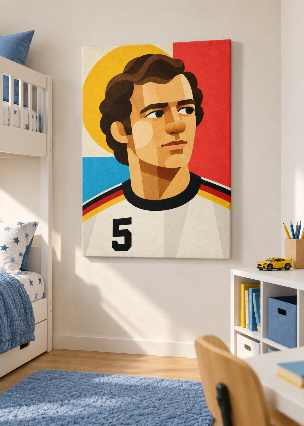 Franz Beckenbauer: Leinwand ohne Rahmen im Kinder- oder Jugendzimmer