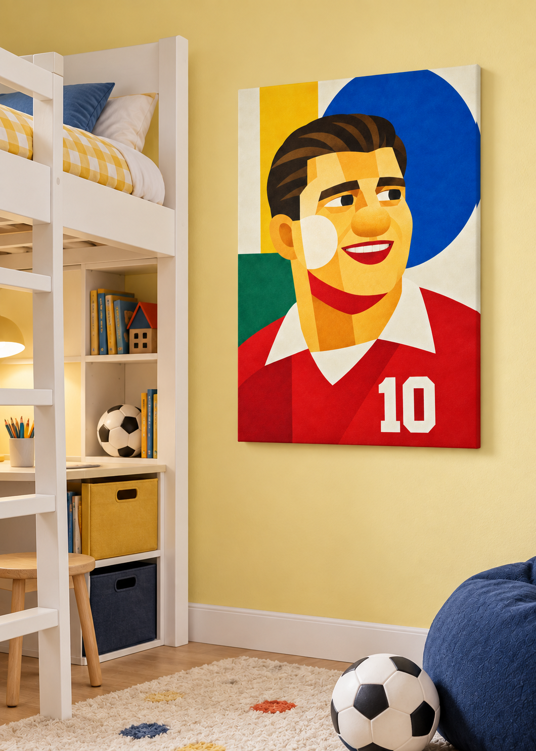 Ferenc Puskás: Leinwand ohne Rahmen im Kinder- oder Jugendzimmer