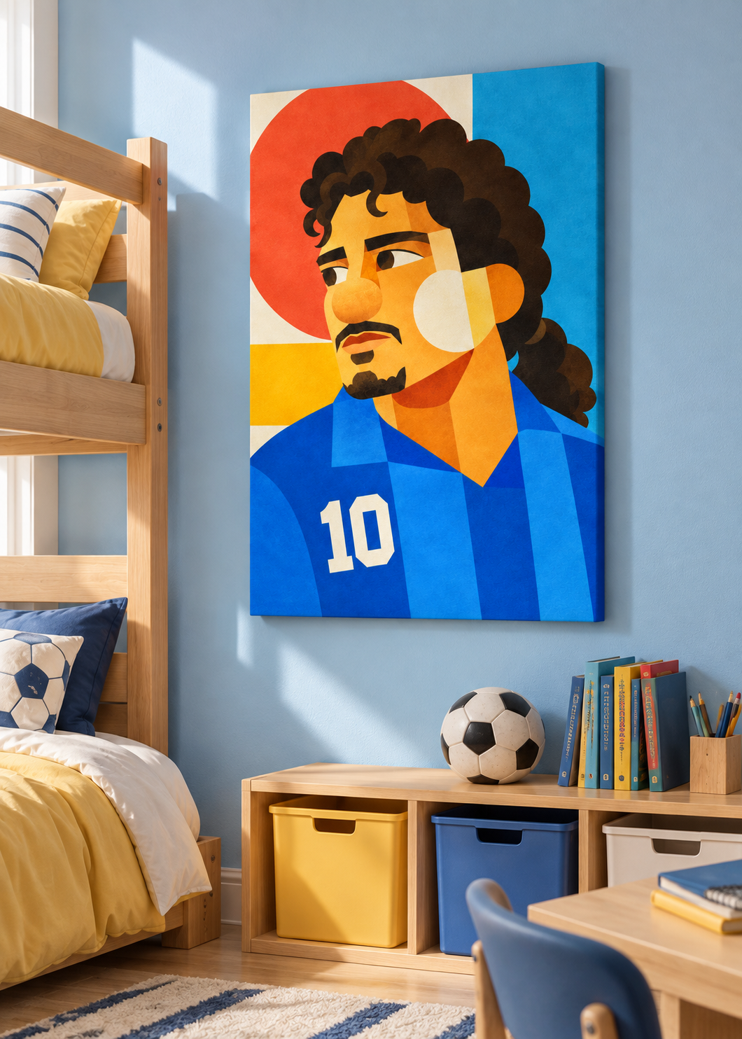 Roberto Baggio: Leinwand ohne Rahmen im Kinder- oder Jugendzimmer