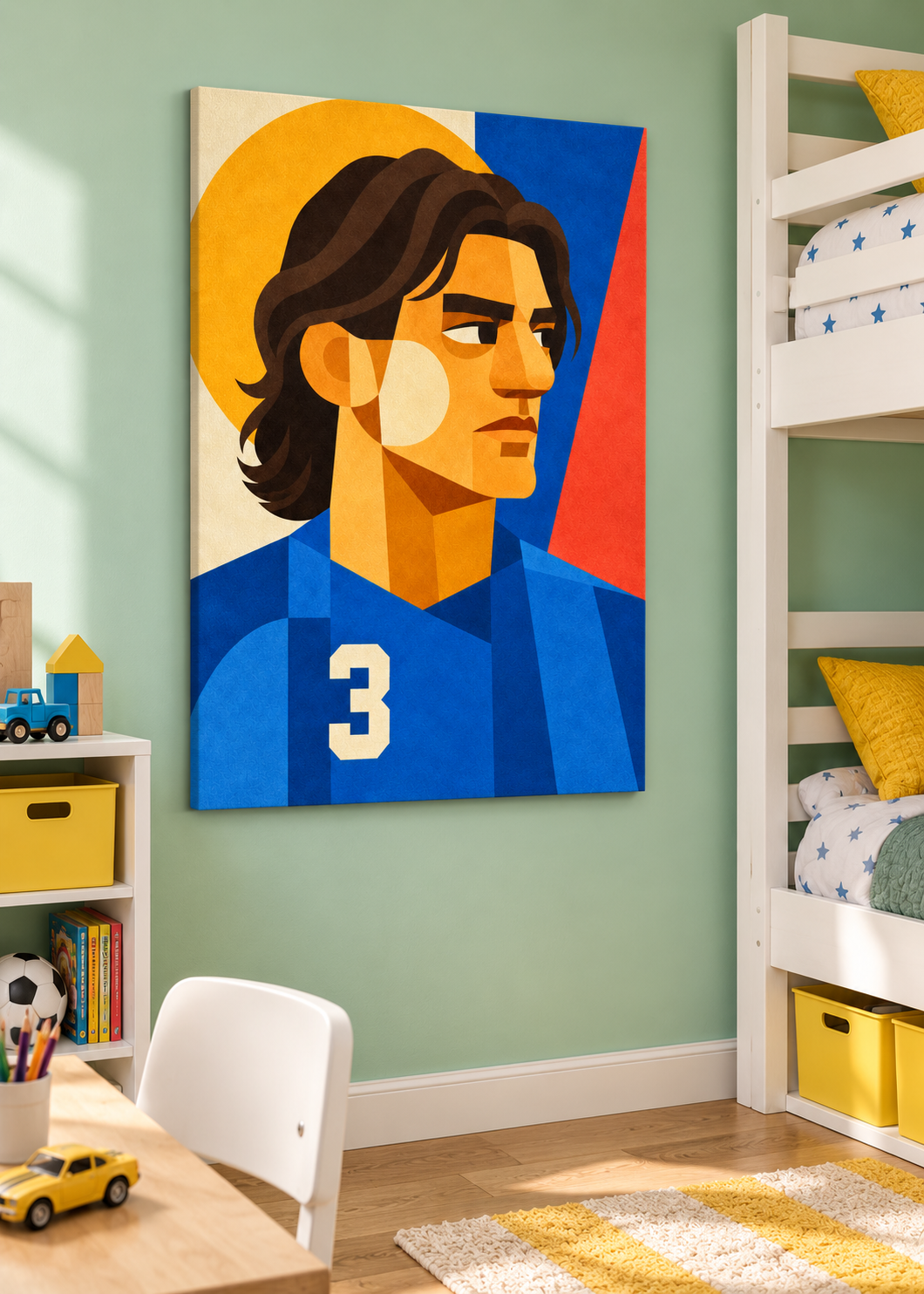 Paolo Maldini: Leinwand ohne Rahmen im Kinder- oder Jugendzimmer