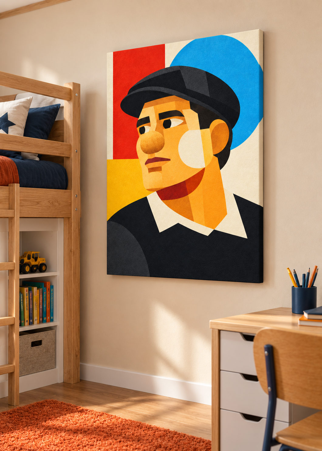 Lev Yashin: Leinwand ohne Rahmen im Kinder- oder Jugendzimmer
