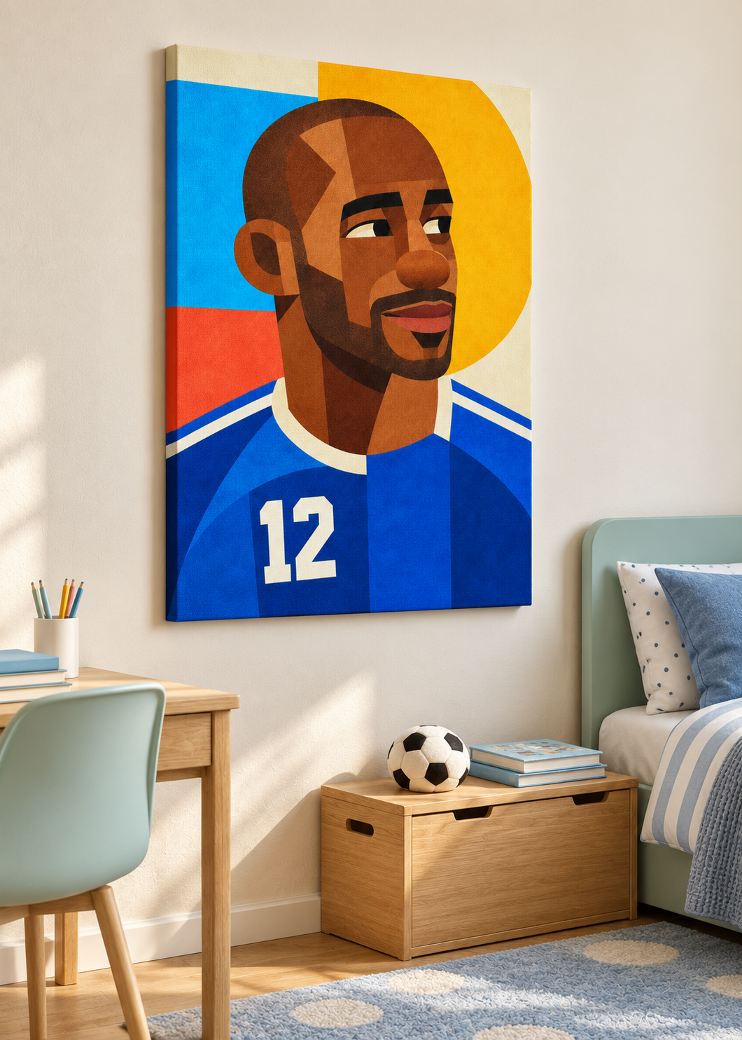 Thierry Henry: Leinwand ohne Rahmen im Kinder- oder Jugendzimmer