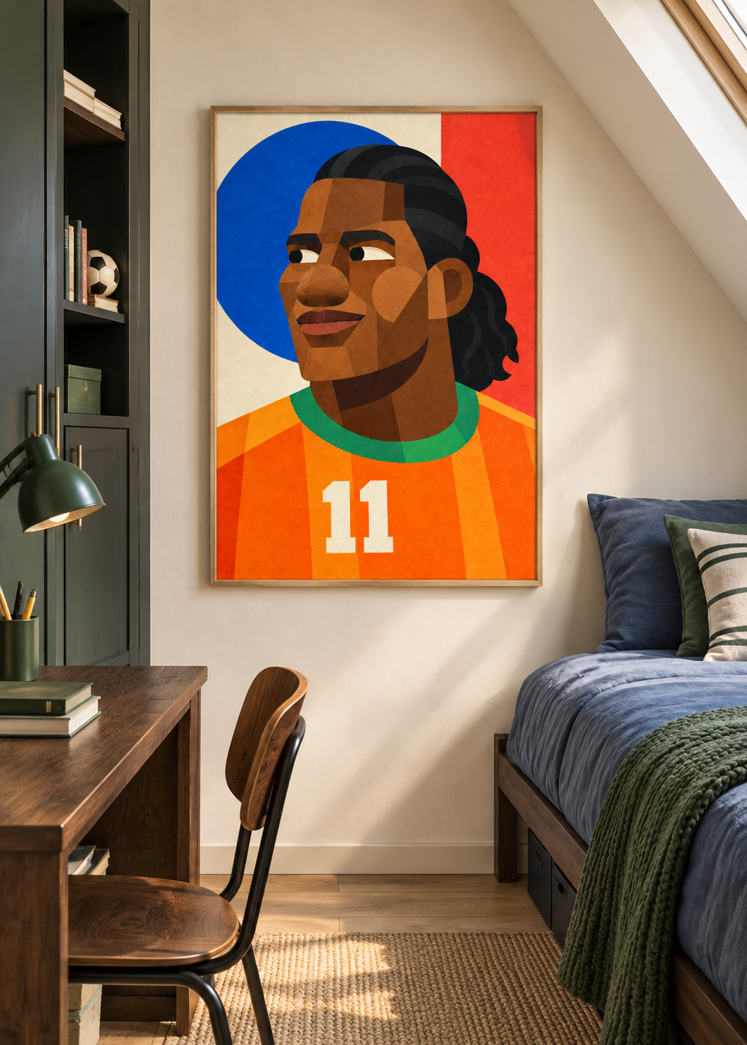 Didier Drogba: Leinwand mit Naturholzrahmen im Kinder- oder Jugendzimmer