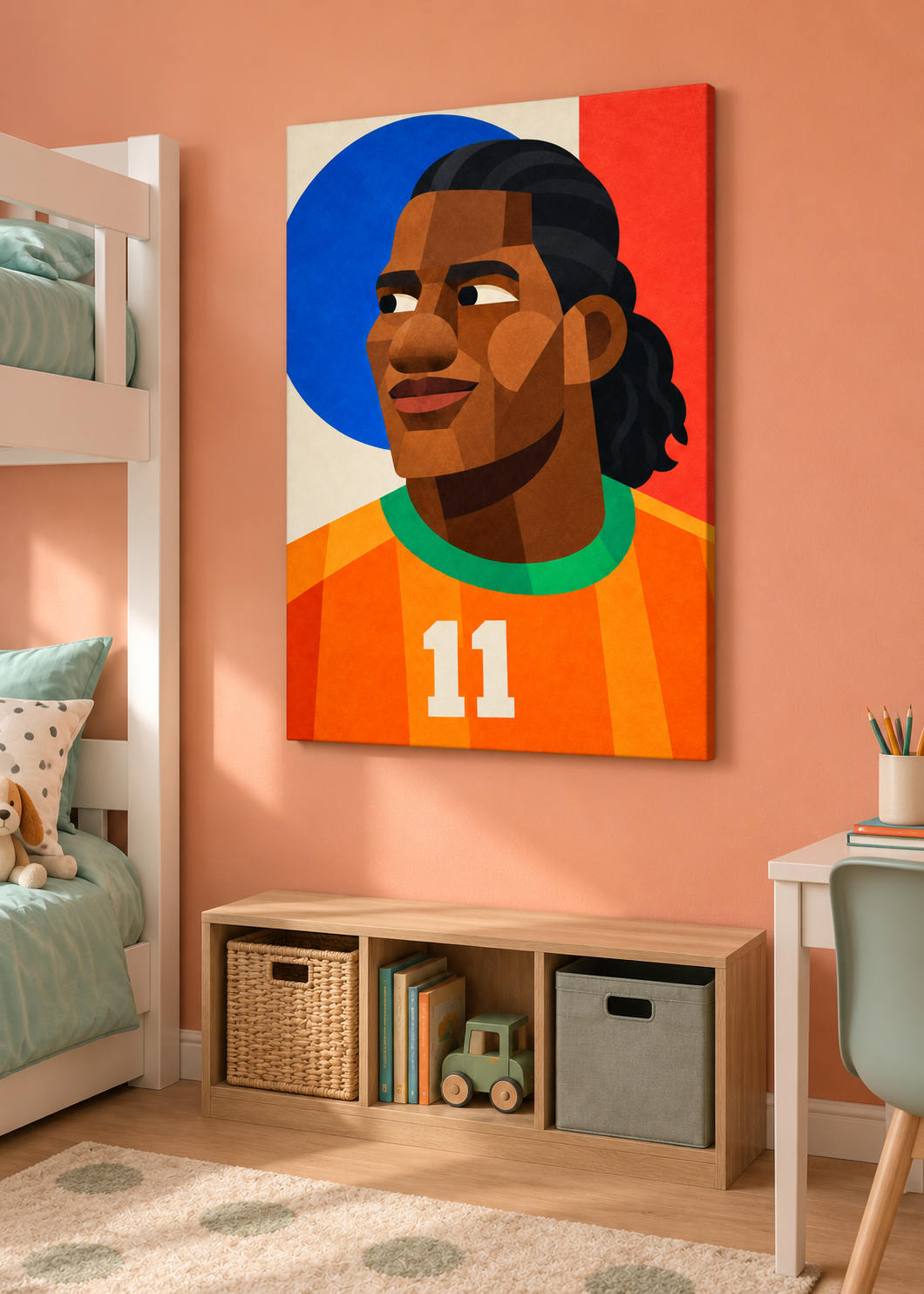 Didier Drogba: Leinwand ohne Rahmen im Kinder- oder Jugendzimmer