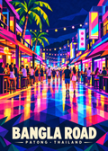 Bangla Road Patong – Hauptbild – geometrische Thailand-Illustration