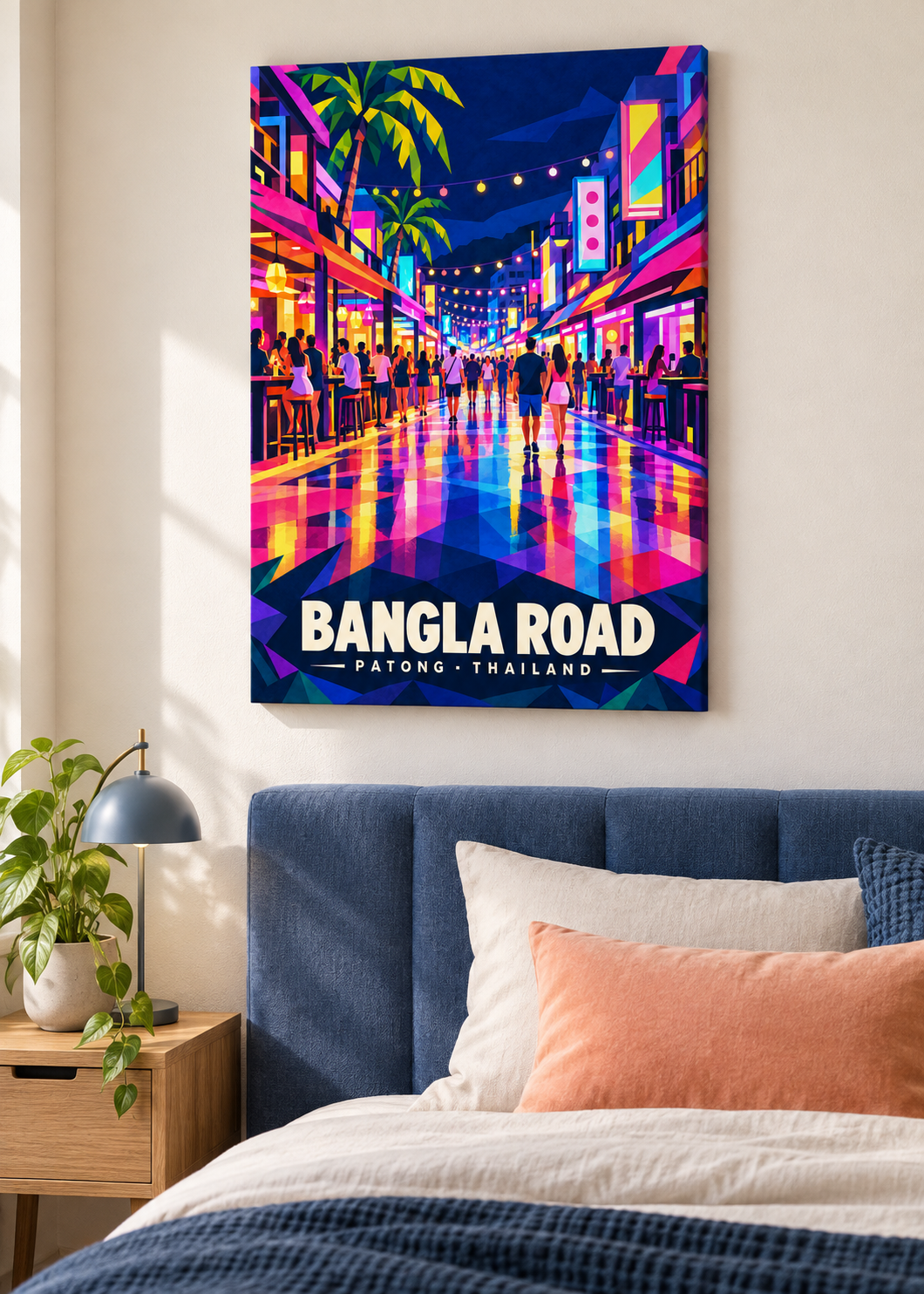 Bangla Road Patong – Mockup als rahmenlose Leinwand
