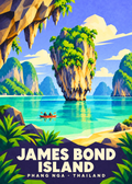 James Bond Island – Hauptbild – geometrische Thailand-Illustration